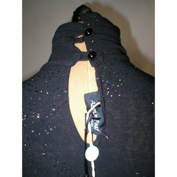 New Womens Designer Italy Adele Fado Embellished Sweater Top NWT 1 XS Wool Black - Picture 4 of 12